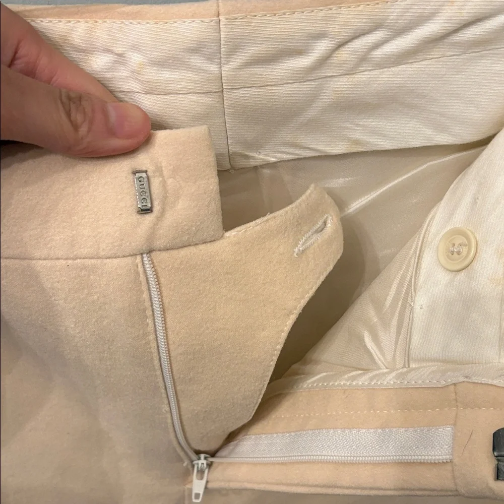 Gucci vintage wool Cream Flared trouser Pants - Picture 7 of 11